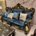 luxury hand carved furniture leather European style sofa